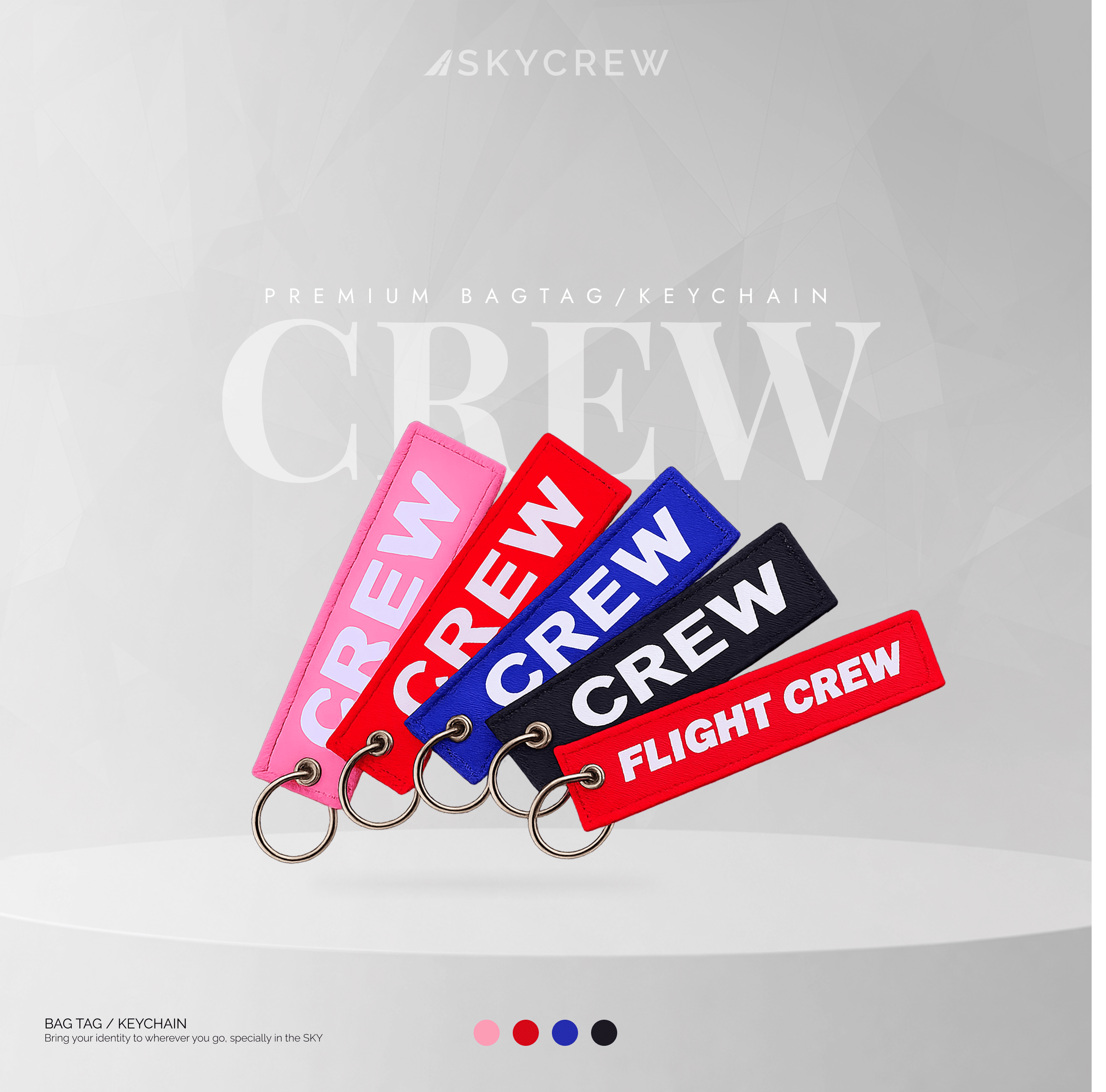 Crew Embroidered Keychain