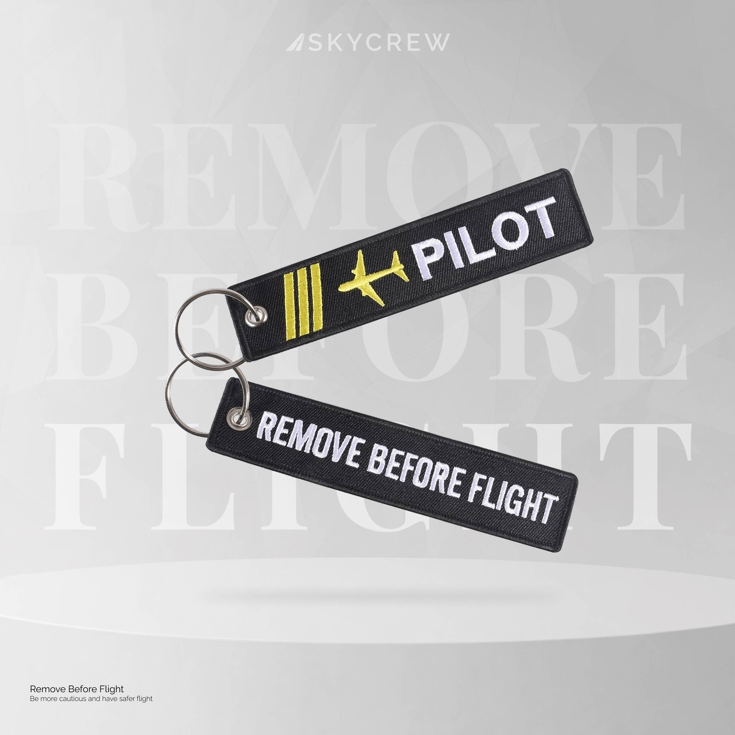 Pilot 'Remove Before Flight' Embroidered Keychain